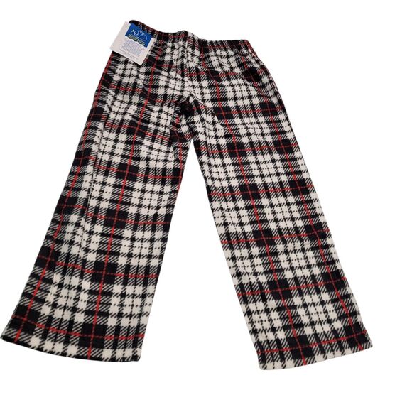 Mad Dog Girls Black/White Plaid Fleece Pajama Pant Size Small(6) - Picture 2 of 8